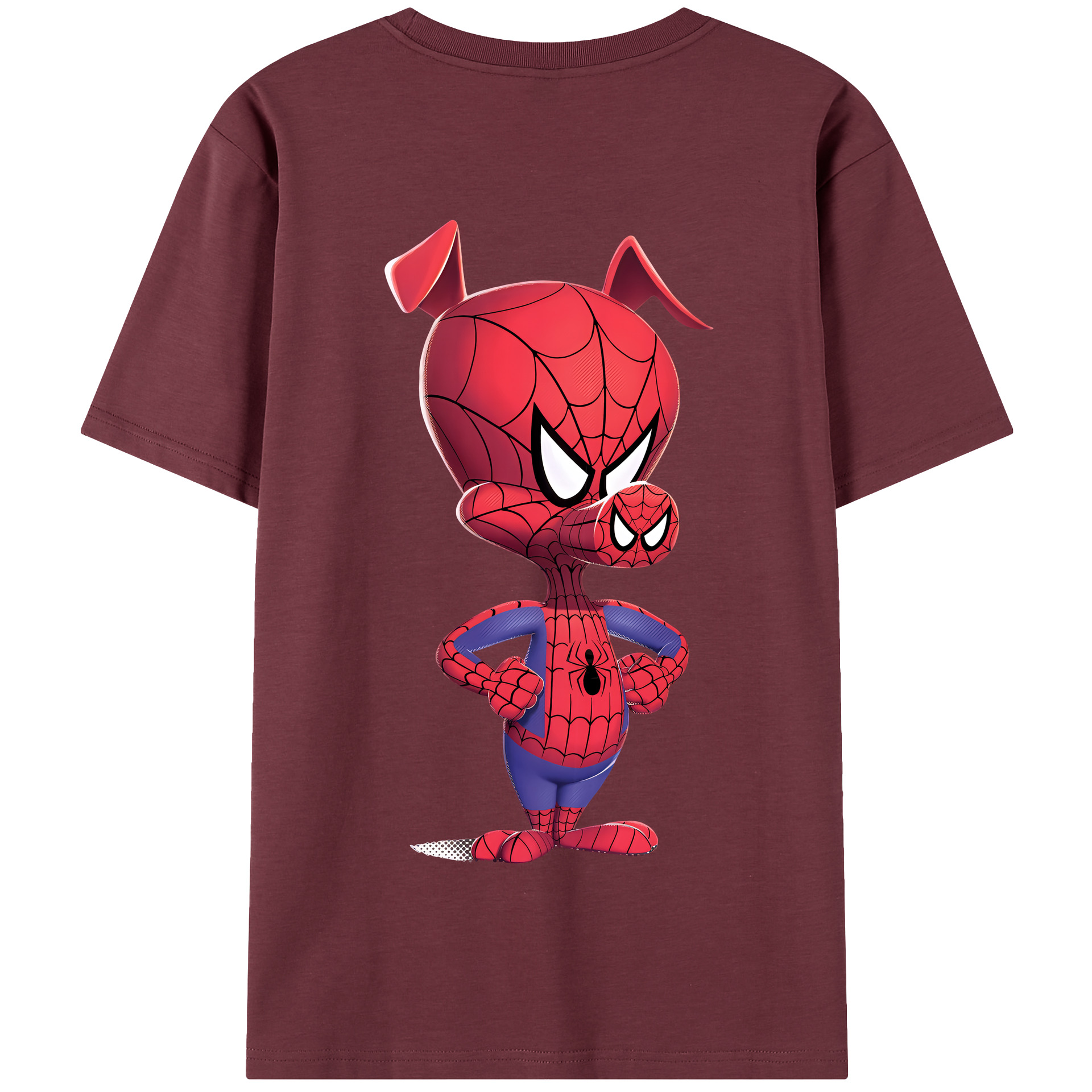 （画像用） Spider Man スパイダーマン 綿100％半袖Tシャツ（背面プリント）